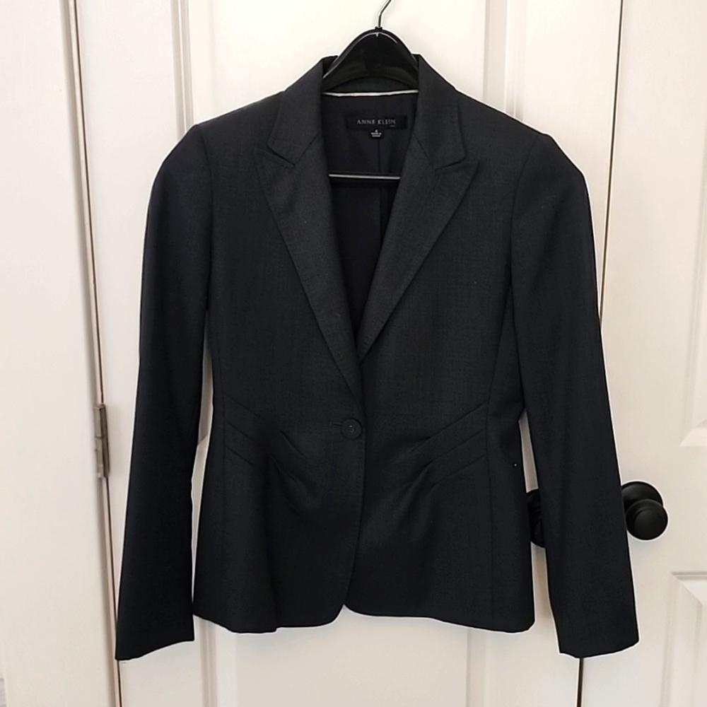 Anne Klein Black Tailored One-Button Blazer